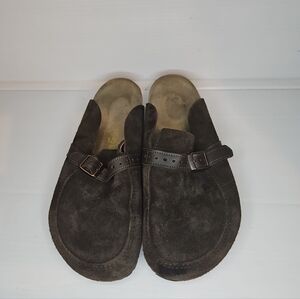 Birkenstock Dark Brown Suede Mules